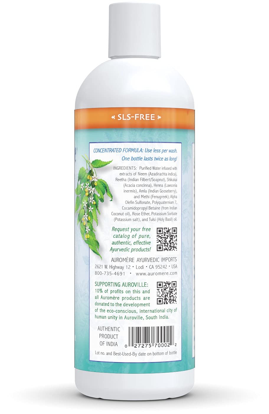 Auromere Neem Plus 5 Shampoo 16 Oz.
